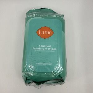 2 PACK LUME ACIDIFIED Deodorant Wipes COOL CUCUMBER New Sealed Wipes Exp 2029
